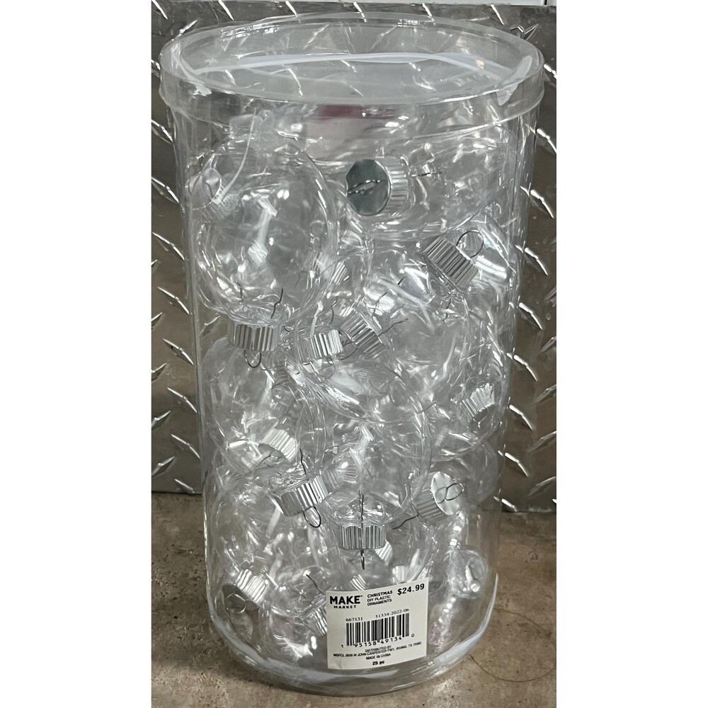 Clear Disk Set Of 24 DIY Plastic Christmas Ornaments 3 in